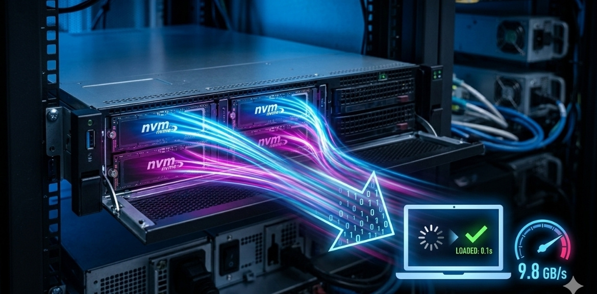 NVMe Hosting Speed visualization by 19CLOUDS